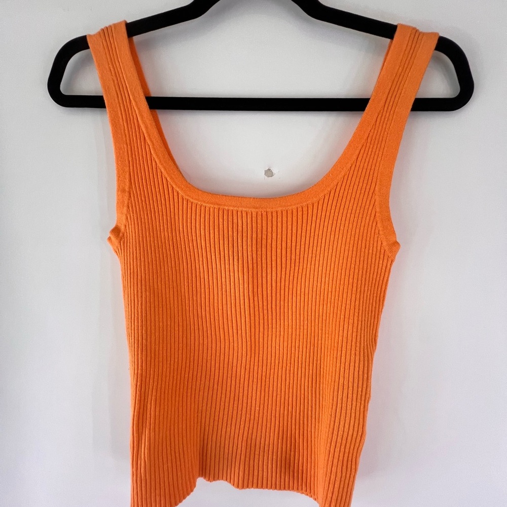 Divided H & M Orange Ribbed Tank Crop Top NWT Women’s Medium Summer Beach Boho